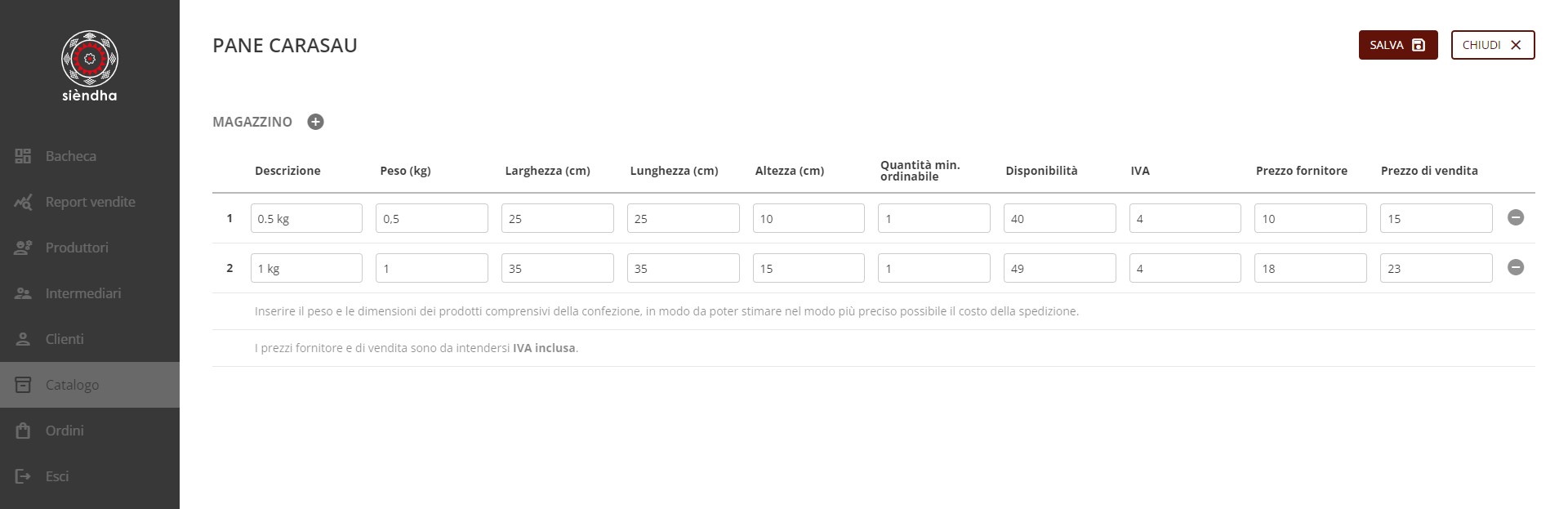 Gestione del magazzino prodotto Gestione del magazzino prodotto