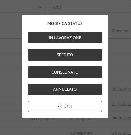 Annullamento ordine